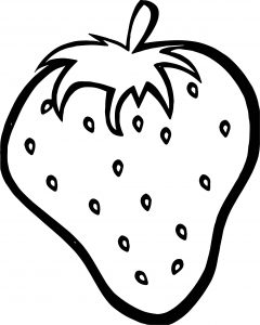 Strawberry Cute Free Coloring Page