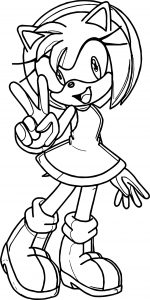 Two Time Amy Rose Coloring Page