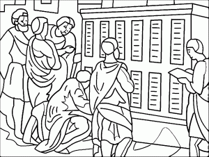 Ancient Rome Scene Coloring Page
