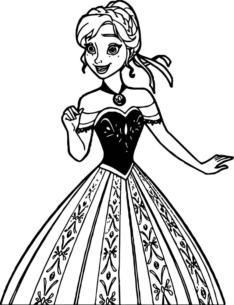 Anna Dress New Coloring Page | Wecoloringpage.com