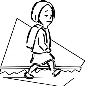 Any Kid With Backpack Coloring Page