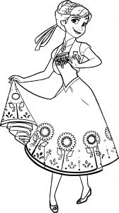 Beautiful Anna Flower Skirt Coloring Page