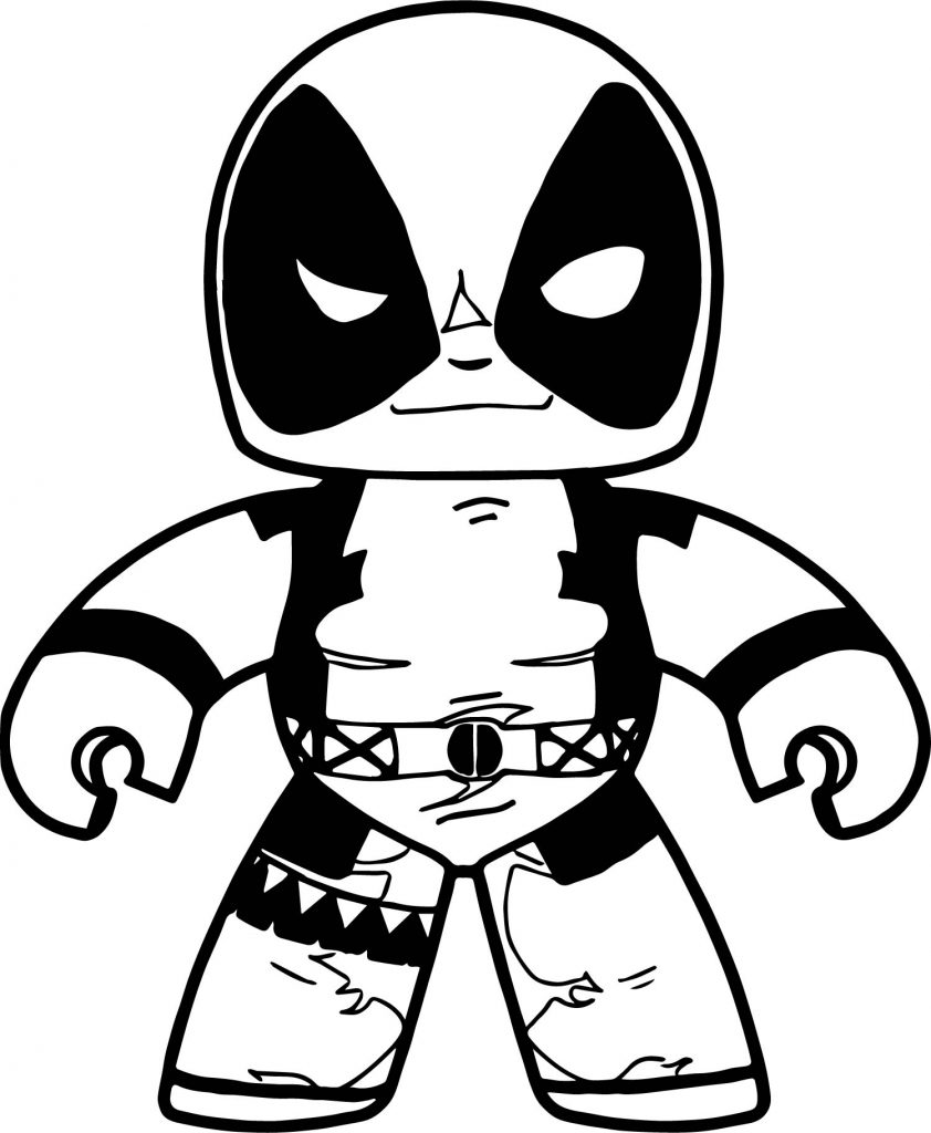 Chibi Small Deadpool Coloring Page | Wecoloringpage.com