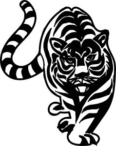 Coming Tiger Coloring Page