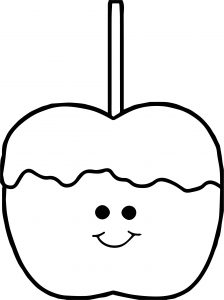 Cute Caramel Apple Coloring Page
