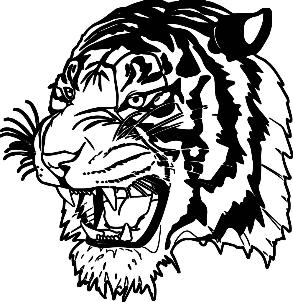 Dangerous Tiger Face Coloring Page - Wecoloringpage.com