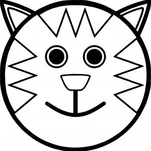 Face Cat Tiger Coloring Page
