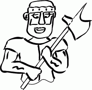 Old Soldier Axe Coloring Page