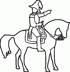 Soldier Horse Outline Coloring Page