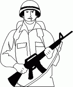 Soldier Pixel Coloring Page