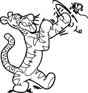 Tigger With Bee Boxing Coloring Page
