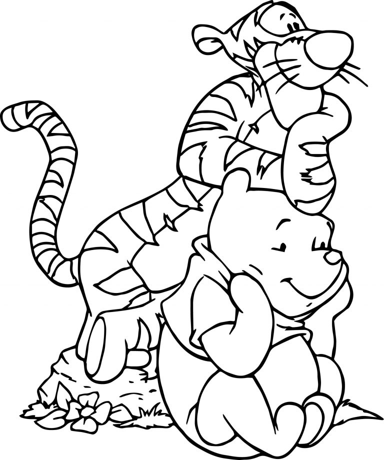 Winnie The Pooh And Tigger Together Coloring Page - Wecoloringpage.com