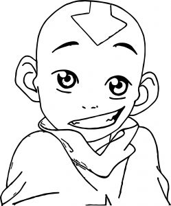 Aang Avatar Smile Aang Coloring Page