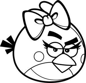 Angry Bird Red Girl Coloring Page