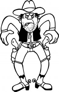 Angry Cowboy Coloring Page