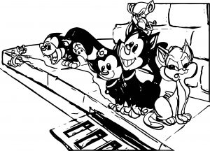 Animaniacs Cats At Street Coloring Page