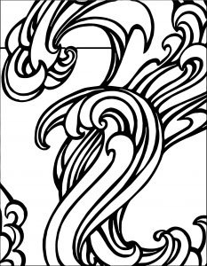 Any Surf Wave Coloring Page Black White