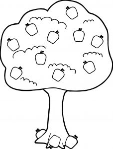 Apple Tree With Fallen Apples Coloring Page
