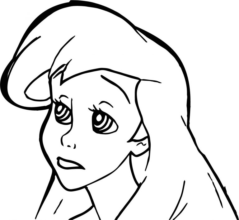 Ariel Mermaid Bored Coloring Page - Wecoloringpage.com