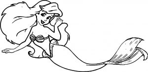 Ariel Mermaid Coming Coloring Page