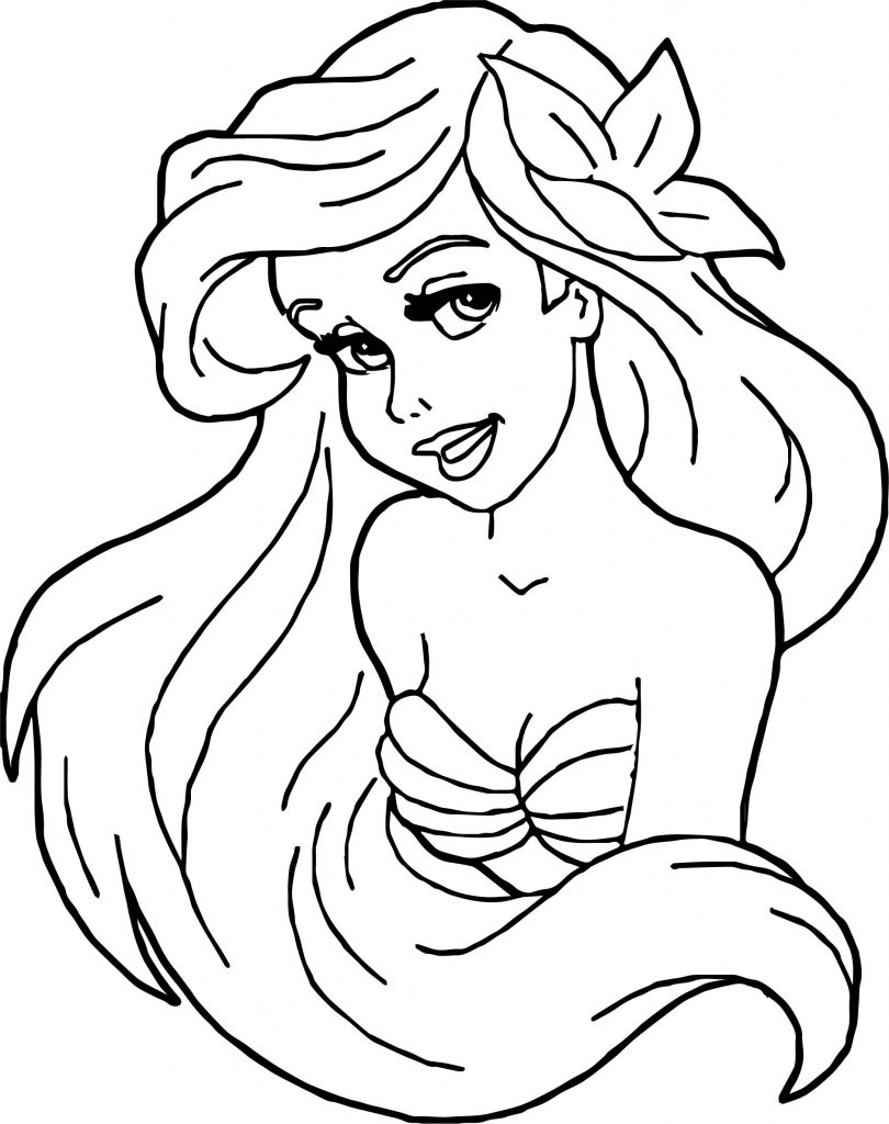 Ariel Mermaid Girl Coloring Page - Wecoloringpage.com