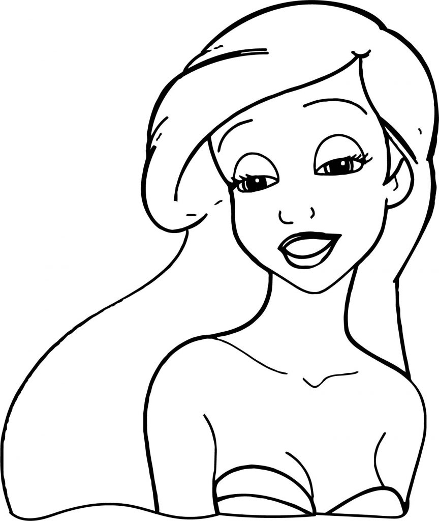 Ariel Mermaid Good Look Coloring Page - Wecoloringpage.com