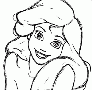 Ariel Mermaid Sketch Coloring Page