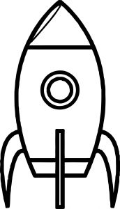 Astronaut Rocket Front View Coloring Page