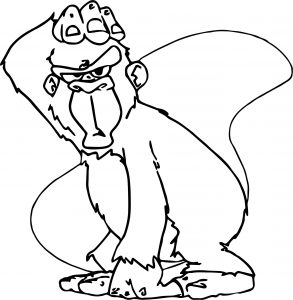 Baboon Gorilla Coloring Page