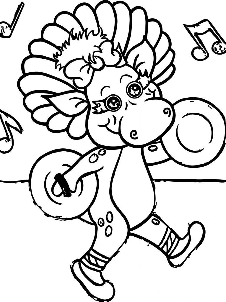 Baby Bop Likes To Make Music Coloring Page - Wecoloringpage.com