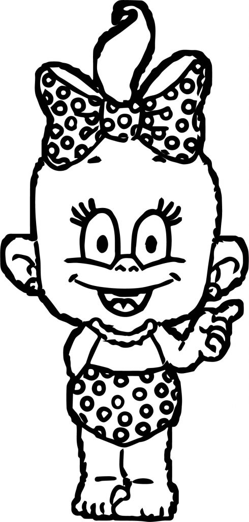 Baby Cartoon Girl Dotting Coloring Page Wecoloringpage Com