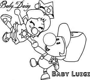 Baby Daisy Baby Luigi Coloring Page