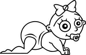 Baby Girl Walking Coloring Page