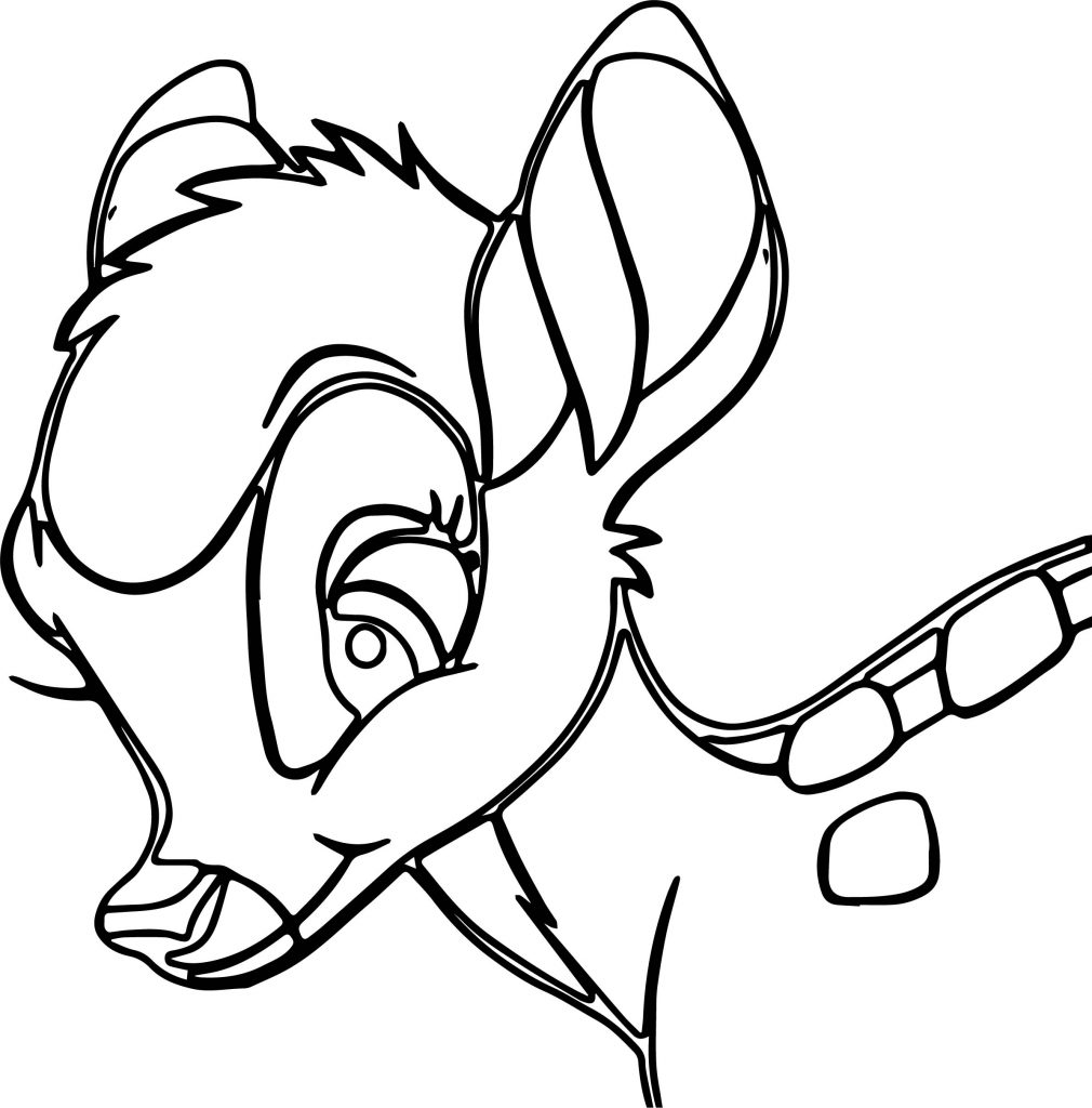 Bambi Cute Face Coloring Pages - Wecoloringpage.com