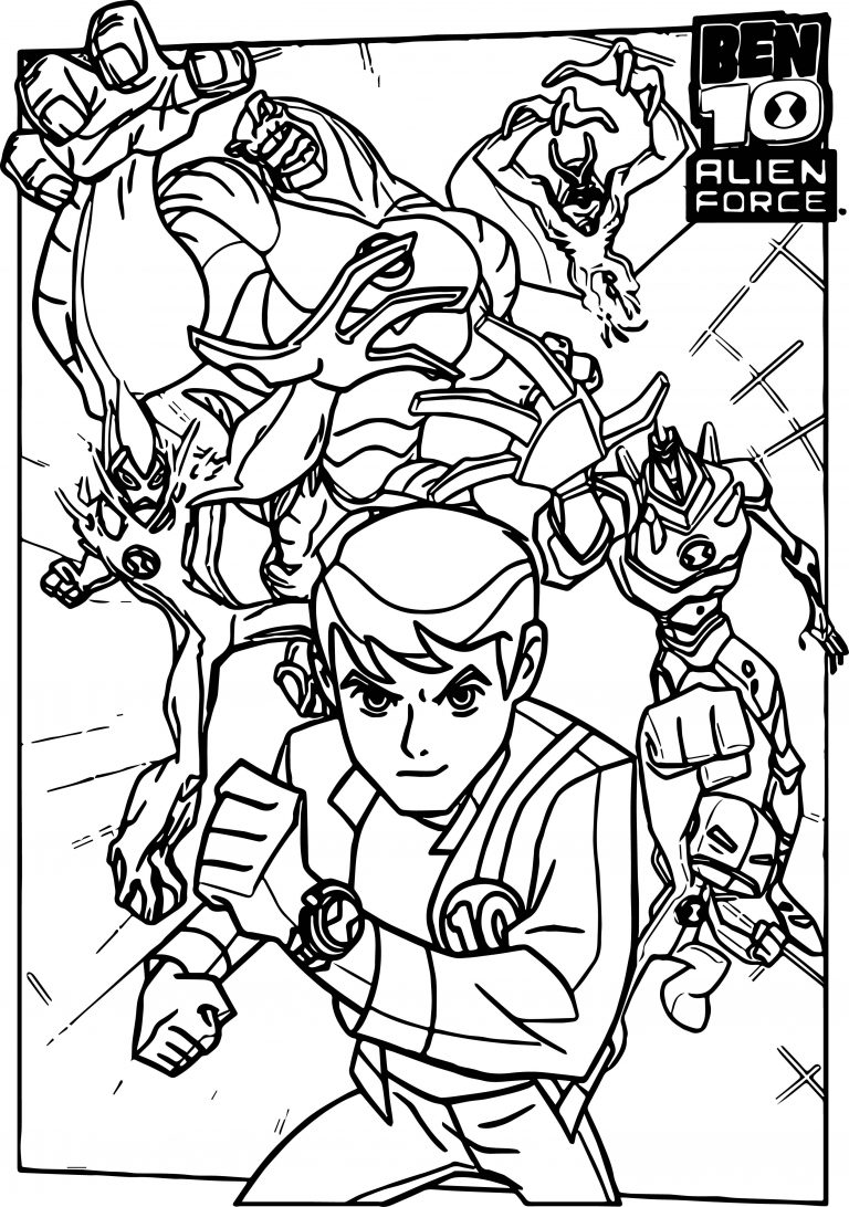 Ben 10 Alien Force Cast Poster Coloring Page - Wecoloringpage.com