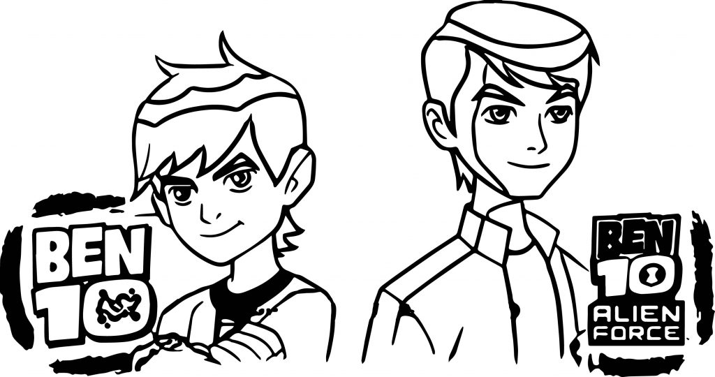 Ben 10 Alien Force Episode X Ben Two Before After Coloring Page 