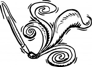 Calligraphy Pen Paint Art Coloring Page