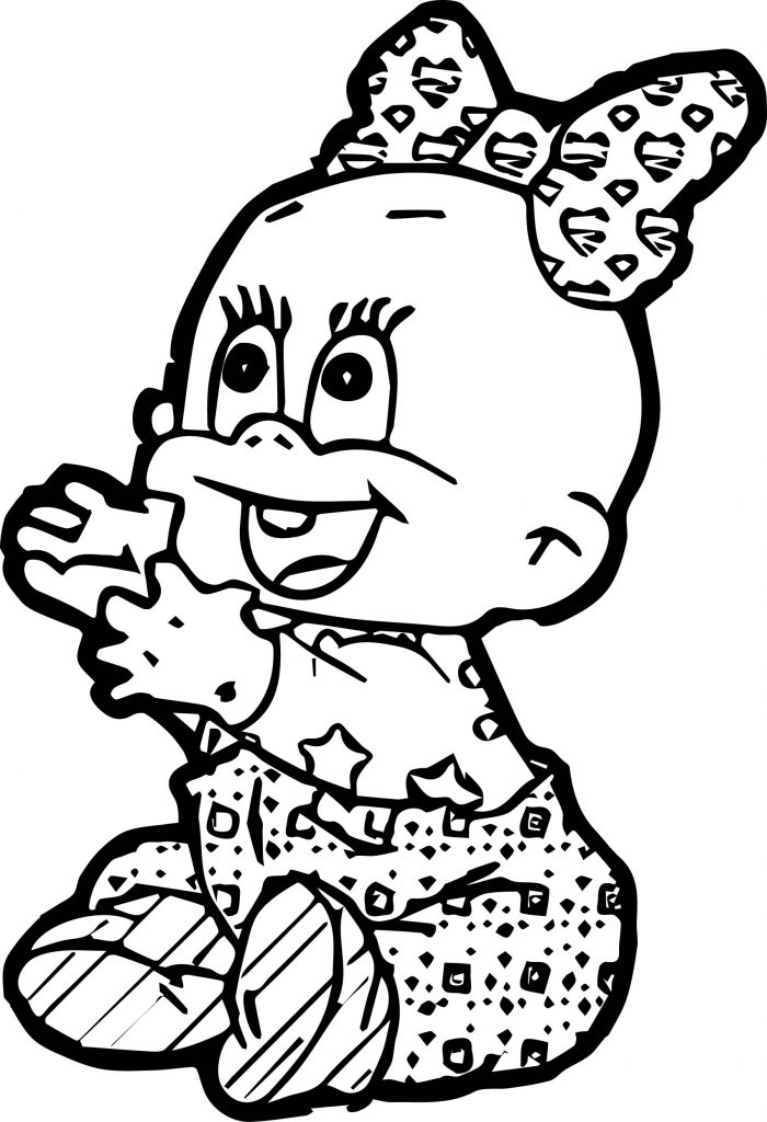 Cartoon Baby Girl Give Coloring Page - Wecoloringpage.com