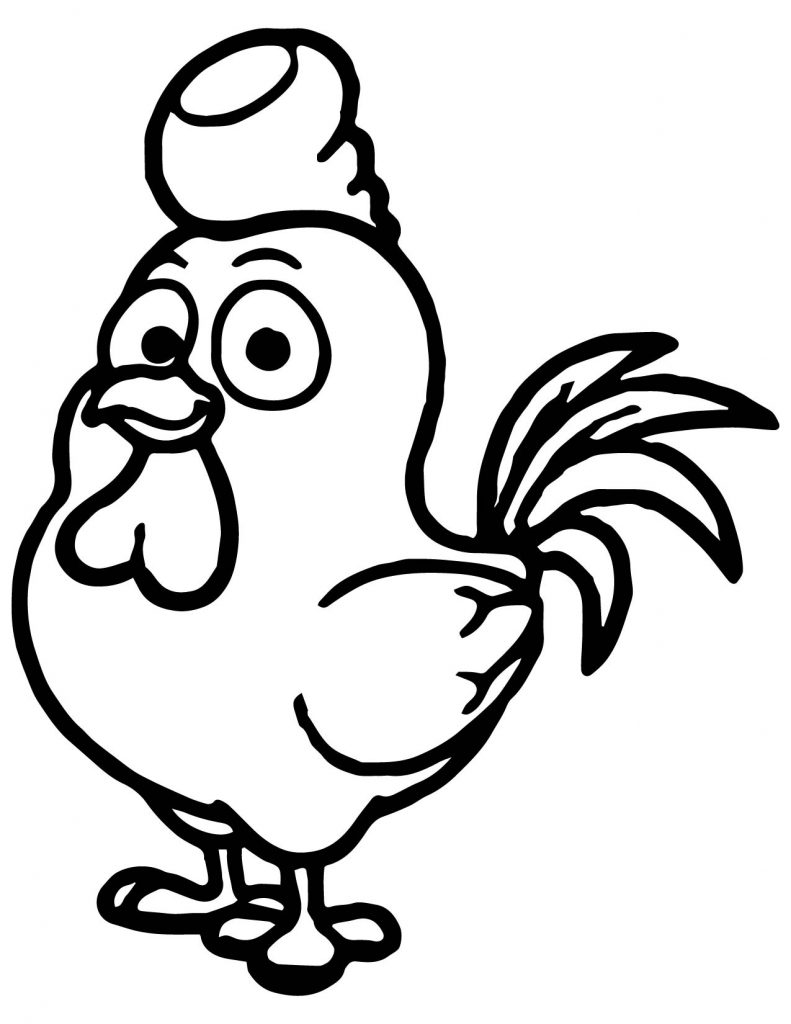 Cartoon Cute Cock Coloring Page - Wecoloringpage.com