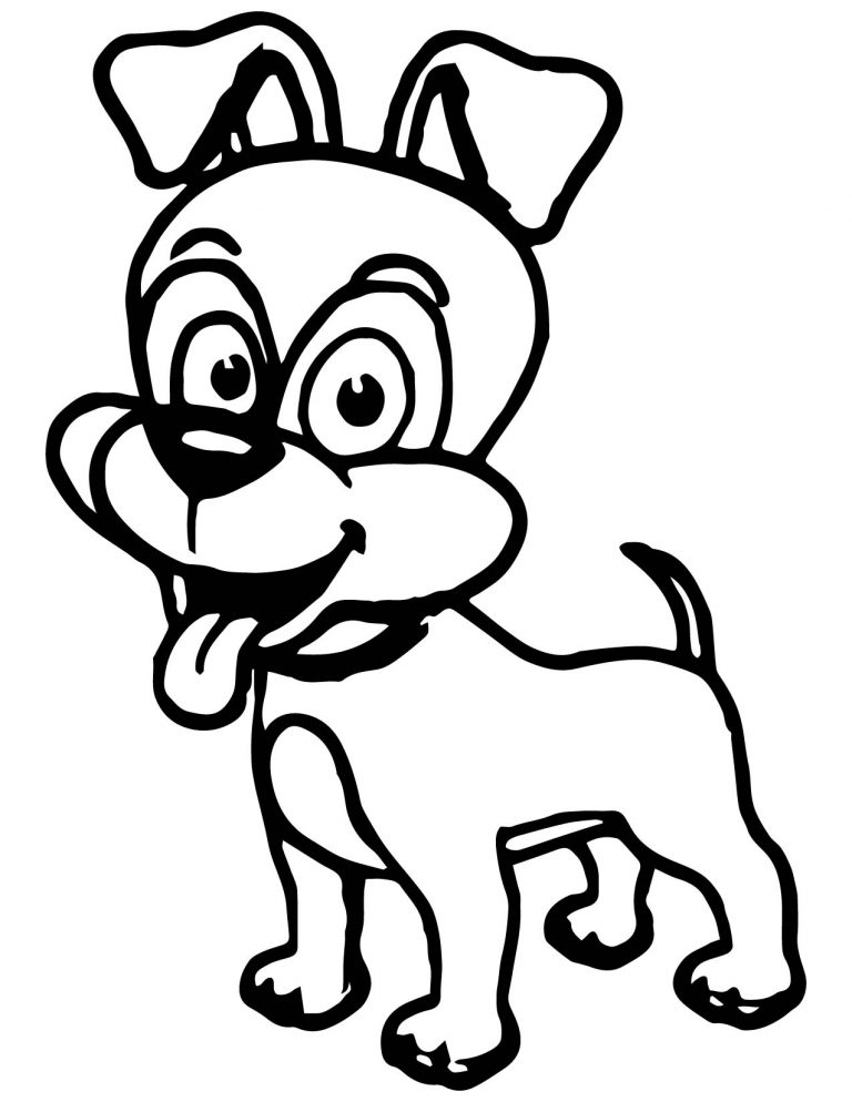 Cartoon Cute Dog Coloring Page - Wecoloringpage.com