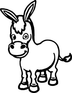 Cartoon Cute Donkey Coloring Page
