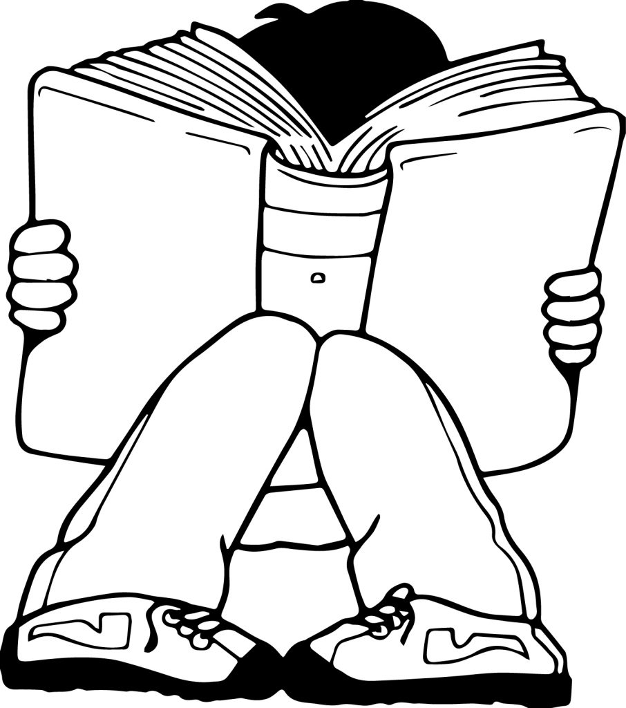 Children Read Big Book Coloring Page   Wecoloringpagecom