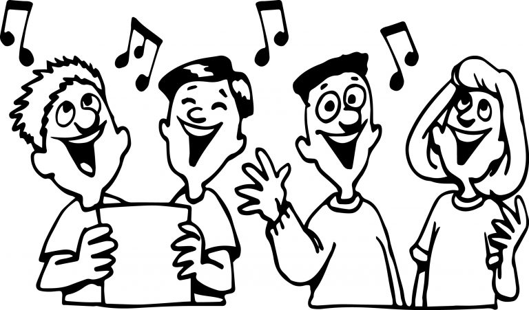 Children Singing Free Coloring Page | Wecoloringpage.com