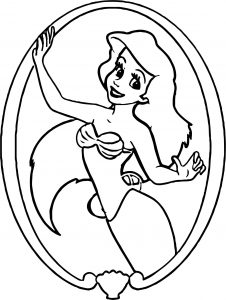 Circle Ariel Mermaid Coloring Page