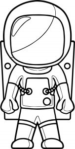Closed Astronaut Coloring Page