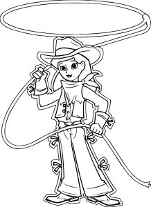 Cowboy Cow Girl Turn Rope Coloring Page