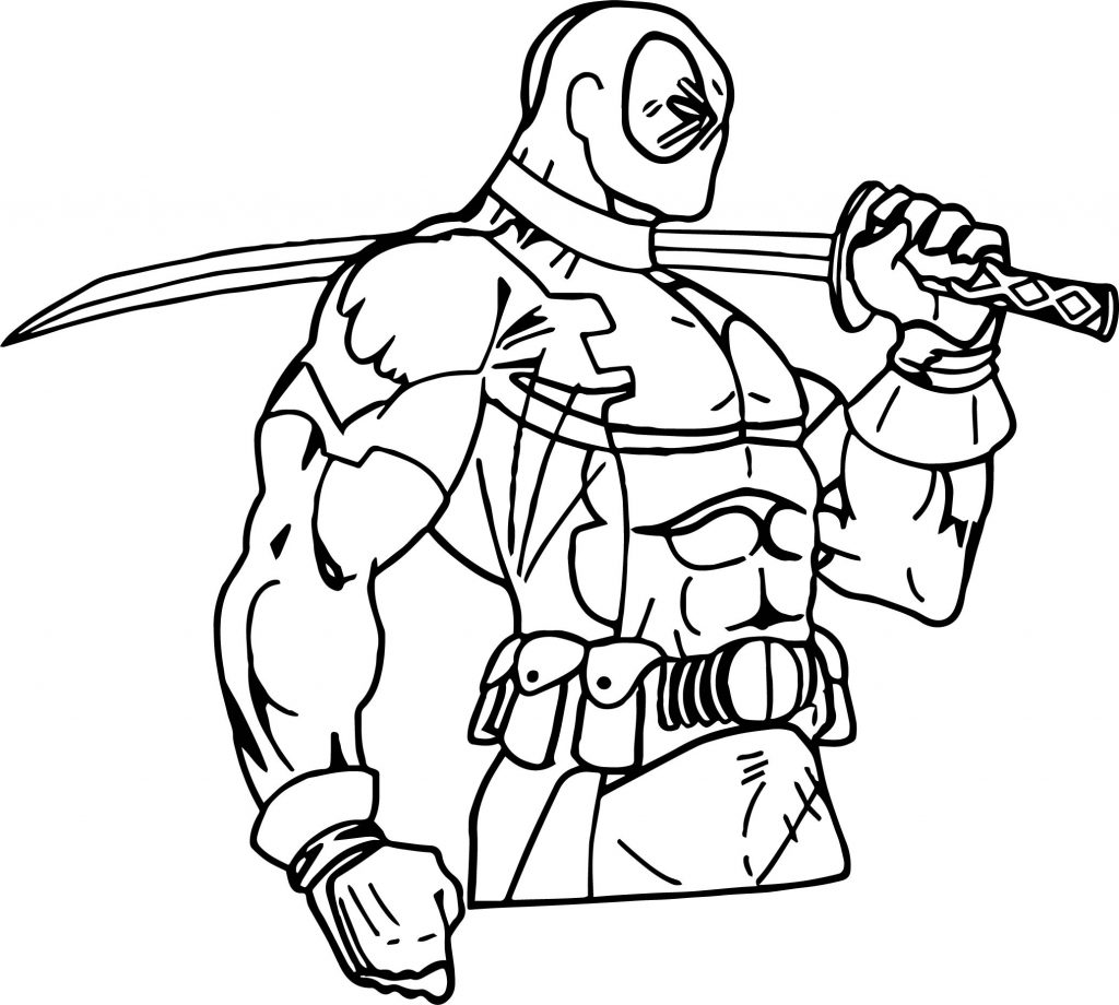 Deadpool Side View Coloring Page - Wecoloringpage.com