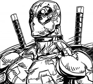 Deadpool Sketch Drawing Coloring Page