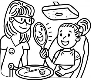 Dental Doctor And Girl Perfect Teeth Coloring Page
