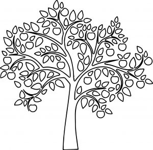 Fresh Apple Tree Coloring Page